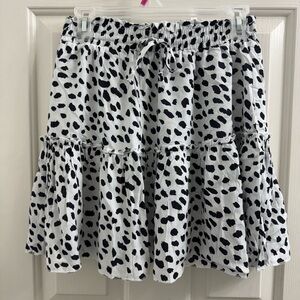 Black and White Polka Dot Mini Skirt